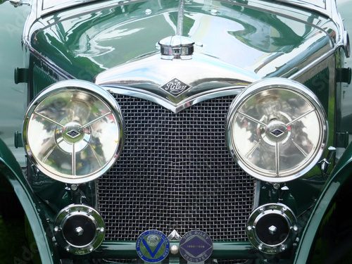 Fototapeta Hebden Bridge, West Yorkshire, England - August 5 2017: old green riley british motorcar