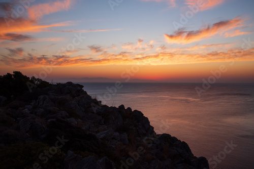 Fototapeta Sunrise in Faliraki east coast of the Greek Island